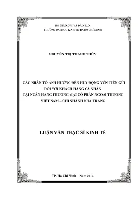 Các Nhân Tố Ảnh Hưởng Đến Huy Động Vốn Tiền Gửi Tại Ngân