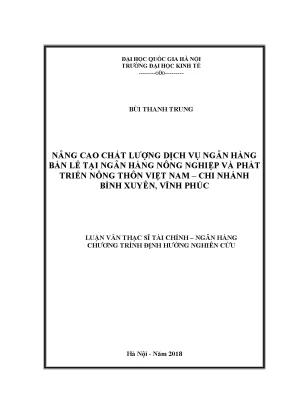 Nâng cao chất lượng dịch vụ ngân hàng bán lẻ tại