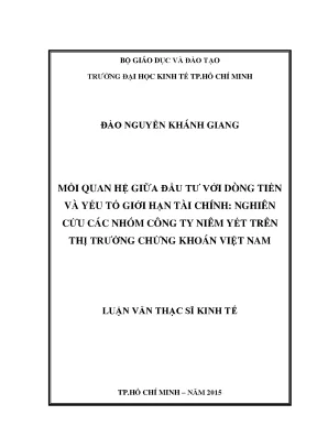 Mối Quan Hệ Giữa Đầu Tư và Dòng Tiền: Nghiên Cứu Tài