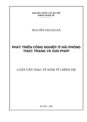 Giải pháp phát triển công nghiệp Hải Phòng: Thực trạng