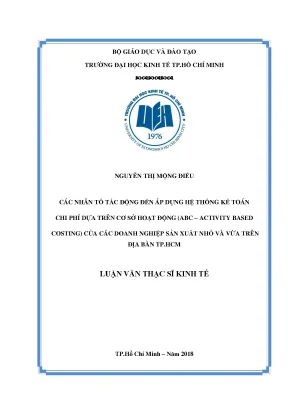 Các yếu tố ảnh hưởng đến việc áp dụng hệ thống kế toán