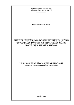 Phát Triển Văn Hóa Doanh Nghiệp Tại ELCOM: Nghiên Cứu và