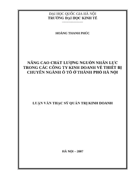 Nâng cao chất lượng nguồn nhân lực trong ngành thiết bị