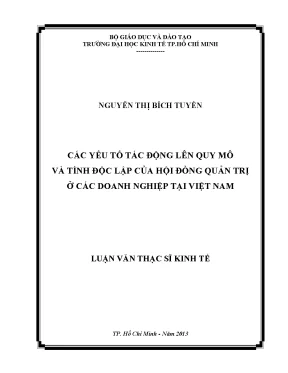 Các yếu tố ảnh hưởng đến quy mô và tính độc lập của hội