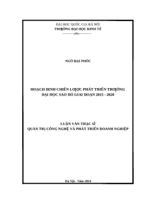 Luận văn Thạc sĩ: Hoạch định Chiến lược Phát triển Đại