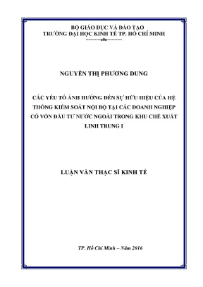 Các yếu tố ảnh hưởng đến hiệu quả hệ thống kiểm soát nội