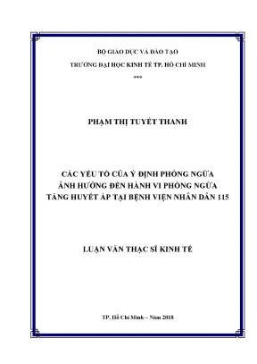 Các yếu tố ảnh hưởng đến hành vi phòng ngừa tăng huyết 