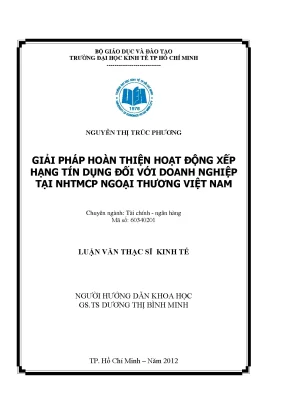 Giải pháp hoàn thiện xếp hạng tín dụng cho doanh nghiệp