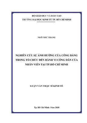 Nghiên cứu ảnh hưởng của công bằng tổ chức đến hành vi