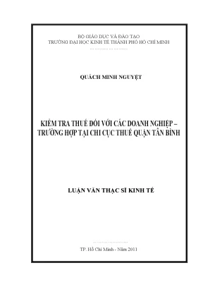 Kiểm Tra Thuế Doanh Nghiệp Tại Chi Cục Thuế Quận Tân Bình