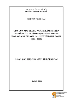 Nghiên cứu ODA của ADB trong ngành lâm nghiệp tại 4 tỉnh