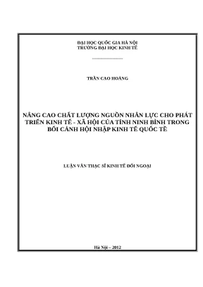 Nâng cao chất lượng nguồn nhân lực cho phát triển kinh