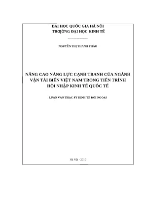 Nâng cao năng lực cạnh tranh vận tải biển Việt Nam