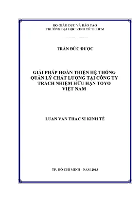 Luận văn thạc sĩ: Quản lý chất lượng tại Toyo Việt Nam