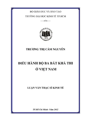 Nghiên cứu bộ ba bất khả thi ở Việt Nam: Luận văn thạc