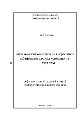 Kiểm Soát Chi Ngân Sách Nhà Nước Điện Tử Tại Việt Nam: