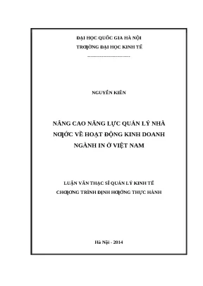 Nâng Cao Quản Lý Nhà Nước Trong Ngành In Tại Việt Nam