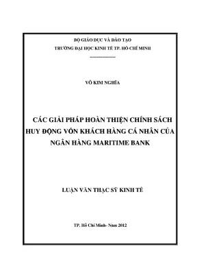Giải pháp hoàn thiện chính sách huy động vốn khách hàng