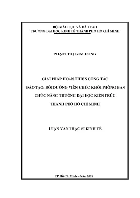 Giải pháp nâng cao công tác đào tạo viên chức tại Trường
