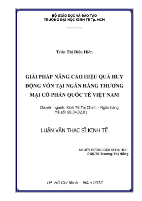 Giải pháp nâng cao hiệu quả huy động vốn tại ngân hàng