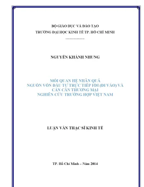 Luận văn FDI và Cán cân thương mại tại Việt Nam