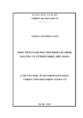 Phân Tích và Dự Báo Tình Hình Tài Chính Công Ty Cổ Phần
