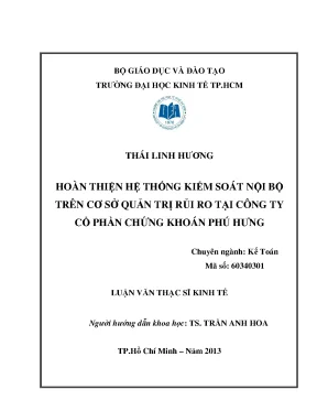 Hoàn thiện hệ thống kiểm soát nội bộ tại công ty chứng