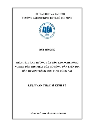 Tác động của đào tạo nghề nông nghiệp đến thu nhập hộ