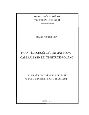 Phân tích chuỗi giá trị cam Hàm Yên Tuyên Quang