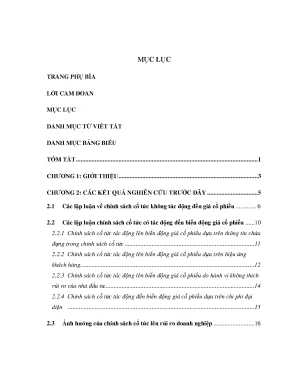 Ảnh hưởng chính sách cổ tức đến giá cổ phiếu (Luận văn)