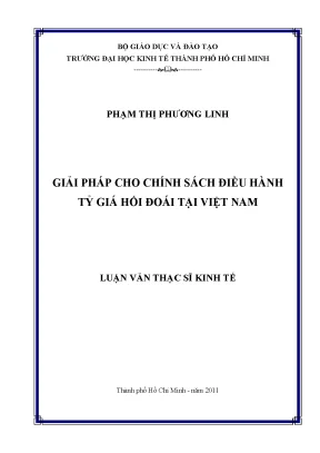 Luận văn thạc sĩ: Chính sách tỷ giá hối đoái Việt Nam