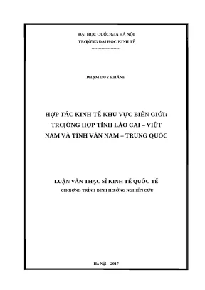 Hợp tác kinh tế biên giới Lào Cai - Vân Nam (Luận văn)