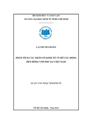 Luận văn: Các nhân tố vĩ mô tác động đến vốn FDI Việt Nam