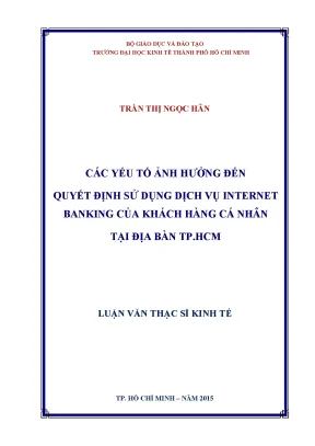 Luận văn: Yếu tố ảnh hưởng đến Internet Banking tại TPHCM