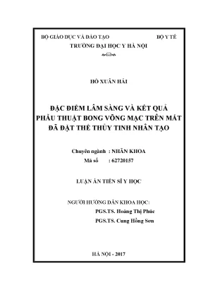 Phẫu Thuật Bong Võng Mạc: Đặc Điểm Lâm Sàng và Kết Quả 