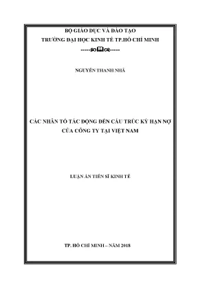 Các Nhân Tố Ảnh Hưởng Đến Cấu Trúc Kỳ Hạn Nợ Của Doanh