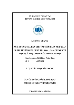 Luận văn: Hạn chế tài chính & quản trị vốn luân chuyển