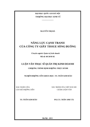 Năng Lực Cạnh Tranh của Công Ty Giấy Tissue Sông Đuống: