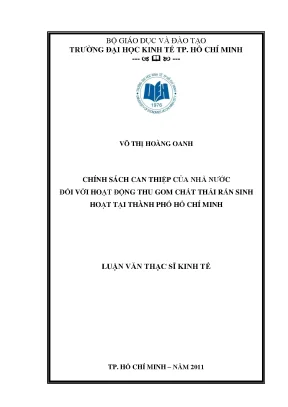 Chính sách can thiệp của nhà nước trong thu gom chất