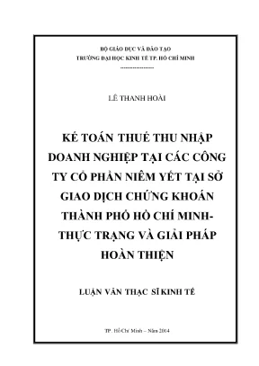 Kế Toán Thuế Doanh Nghiệp Tại Các Công Ty Cổ Phần Niêm