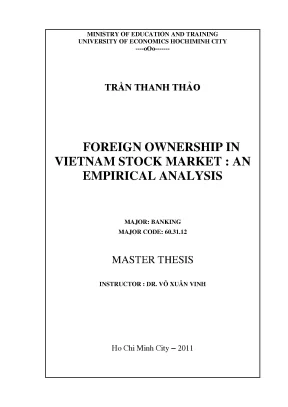 Luận văn: Sở hữu nước ngoài trên TTCK Việt Nam