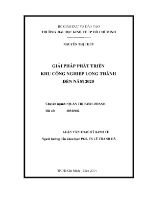 Giải pháp phát triển khu công nghiệp Long Thành đến năm 2020