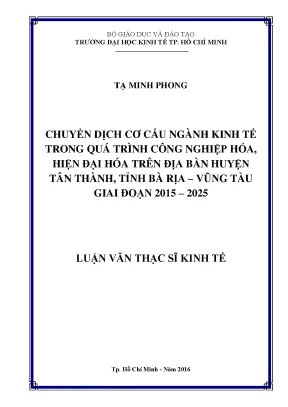Luận văn: Chuyển dịch cơ cấu kinh tế Huyện Tân Thành