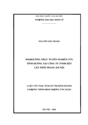 Luận văn thạc sĩ: Marketing trực tuyến ngành dệt len