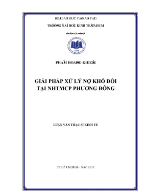 Luận văn Thạc sĩ: Xử lý nợ khó đòi tại OCB (UEH)