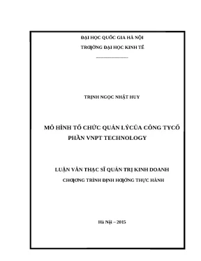 Luận văn: Mô hình tổ chức quản lý tại VNPT Technology