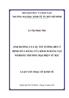 Sự tin tưởng ảnh hưởng ý định mua hàng website B2C