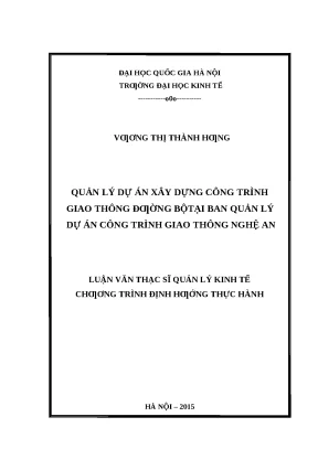 Quản Lý Dự Án Xây Dựng Giao Thông Đường Bộ Tại Nghệ An