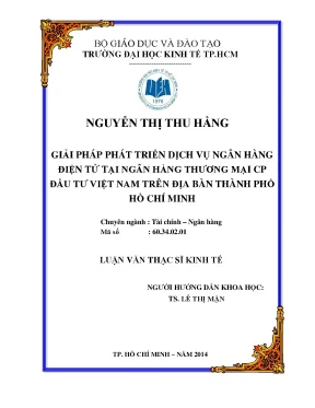 Luận văn UEH: Phát triển ngân hàng điện tử tại BIDV TPHCM
