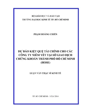 Luận văn: Dự báo kiệt quệ tài chính công ty trên HOSE